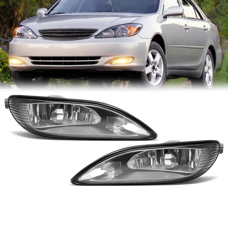 OKSIWA Halogen Fog Lights for 20022004 Toyota Camry20052008 Corolla20022003 Solara1 Pair Front Driving Fog Lamps Kits with Wiring Harness SwitchClear Lens